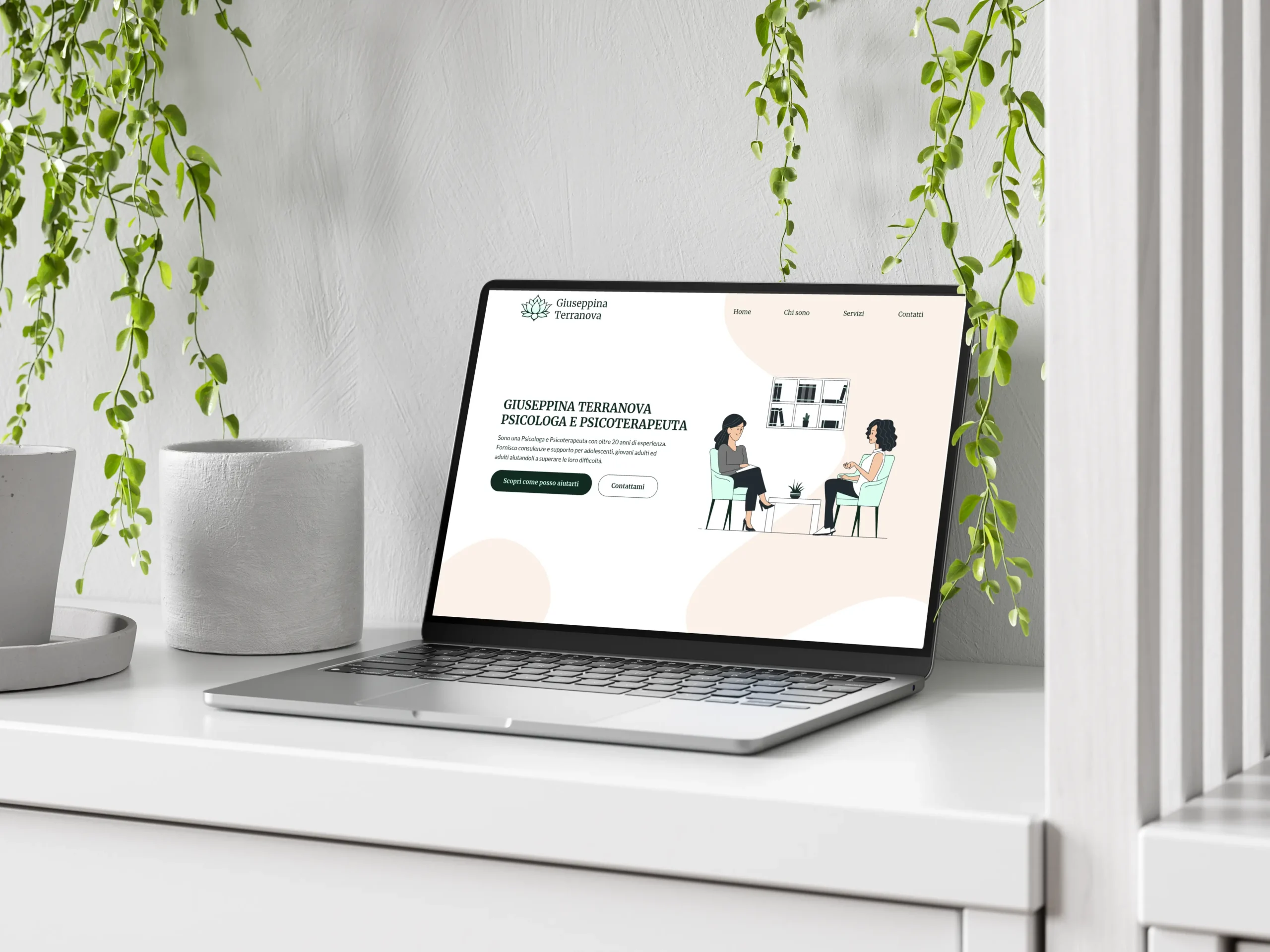 Mockup del sito web per la psicologa Giuseppina Terranova