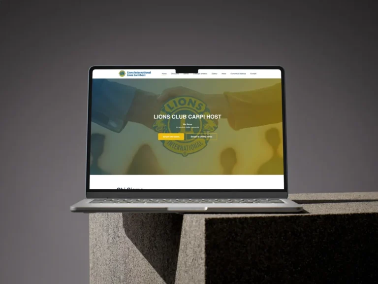Lions Club Carpi Host su un MacBook: home del sito
