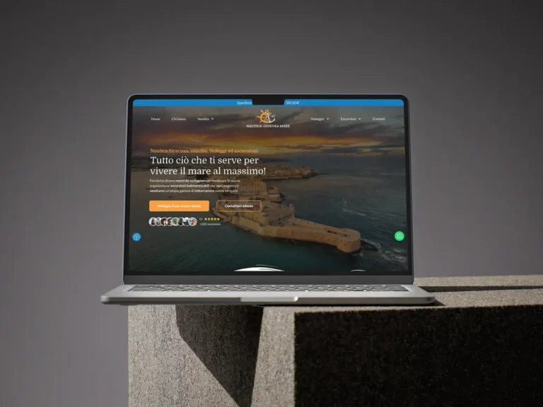 Restyling di un sito nel settore nautico su un MacBook