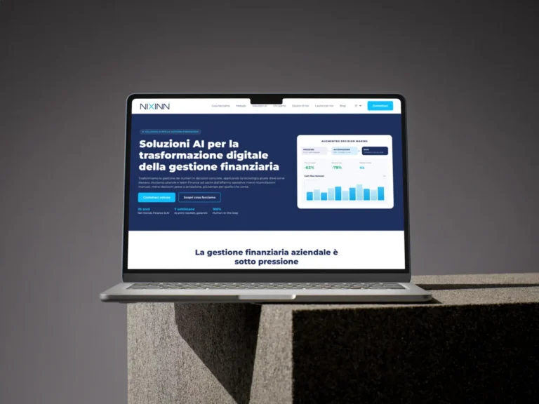 Nixinn su un MacBook: home del sito