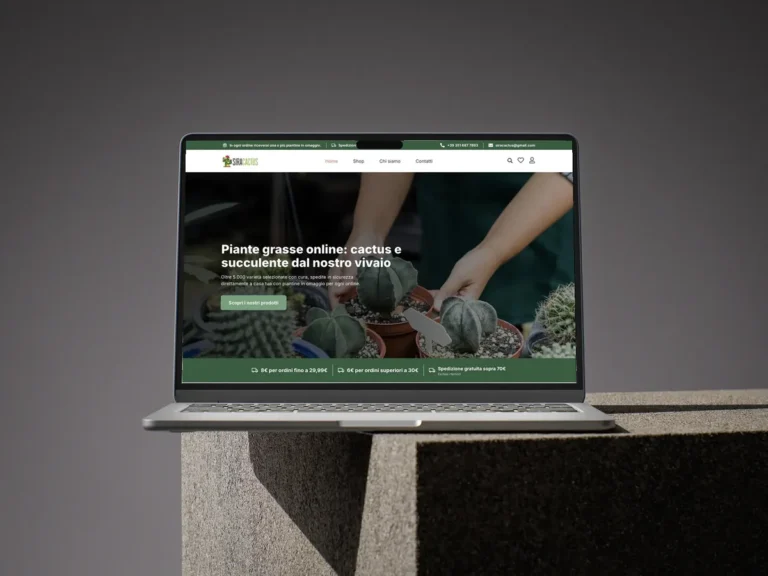 Siracactus su un MacBook: home dell'e-commerce