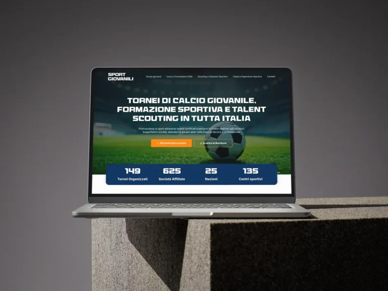 Landing per eventi sportivi su un MacBook