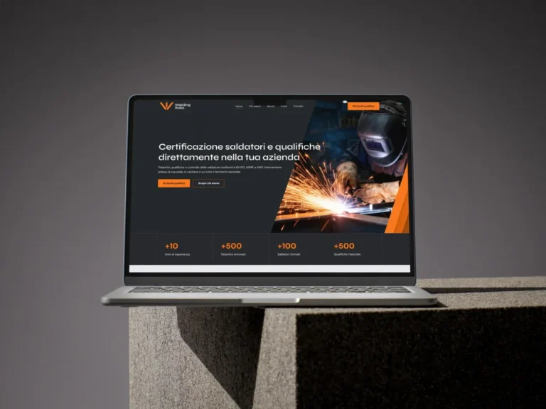 Welding Italia su un MacBook: home del sito